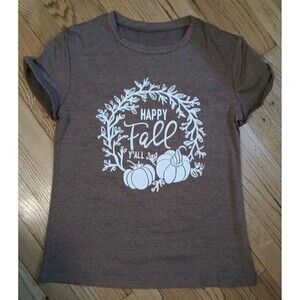 Happy Fall Y'all T-Shirt for Women Size Small New Size Small